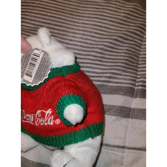 Coca Cola Bean Bag Polar Bear Plush Stuffed Toy With Coca Cola Sweater & Bottle - Picture 6 of 6